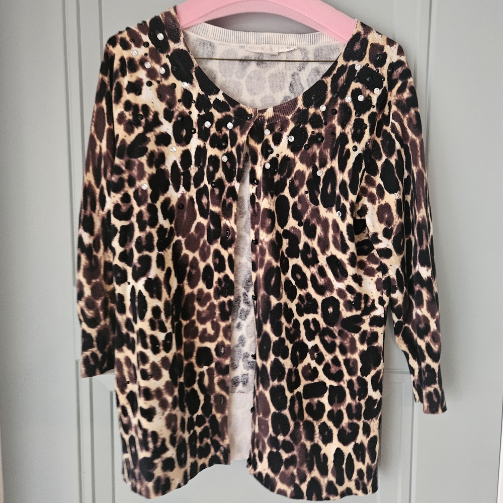 Boston Proper Leopard Print Cardigan